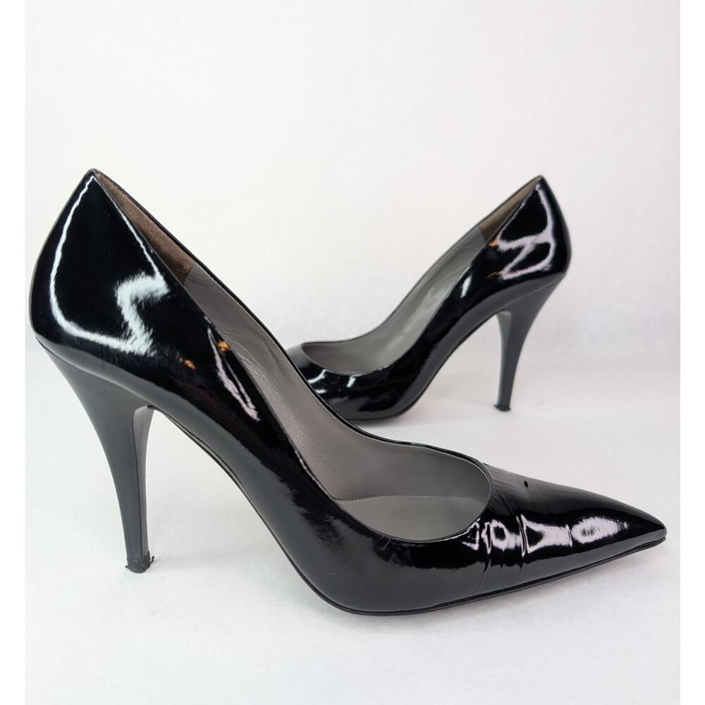 VIA SPIGA Sexy Black Patent Leather Pointed Toe Stilettos Size 7.5M